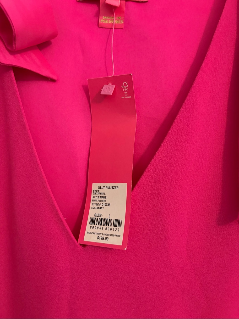 Lilly Pulitzer Fuchsia Tie-Shoulder Tiered Sundress - Picture 2 of 4